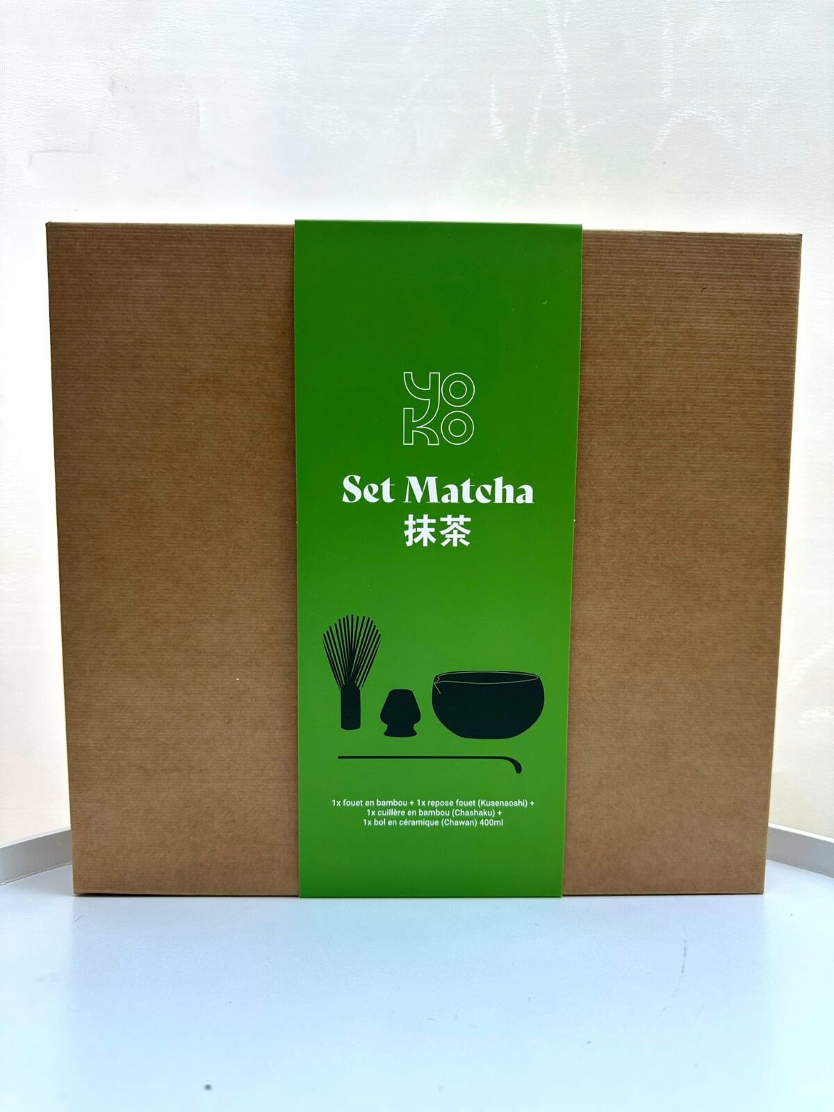 Zen Matcha Giftbox with traditional matcha tea set and calming elements.