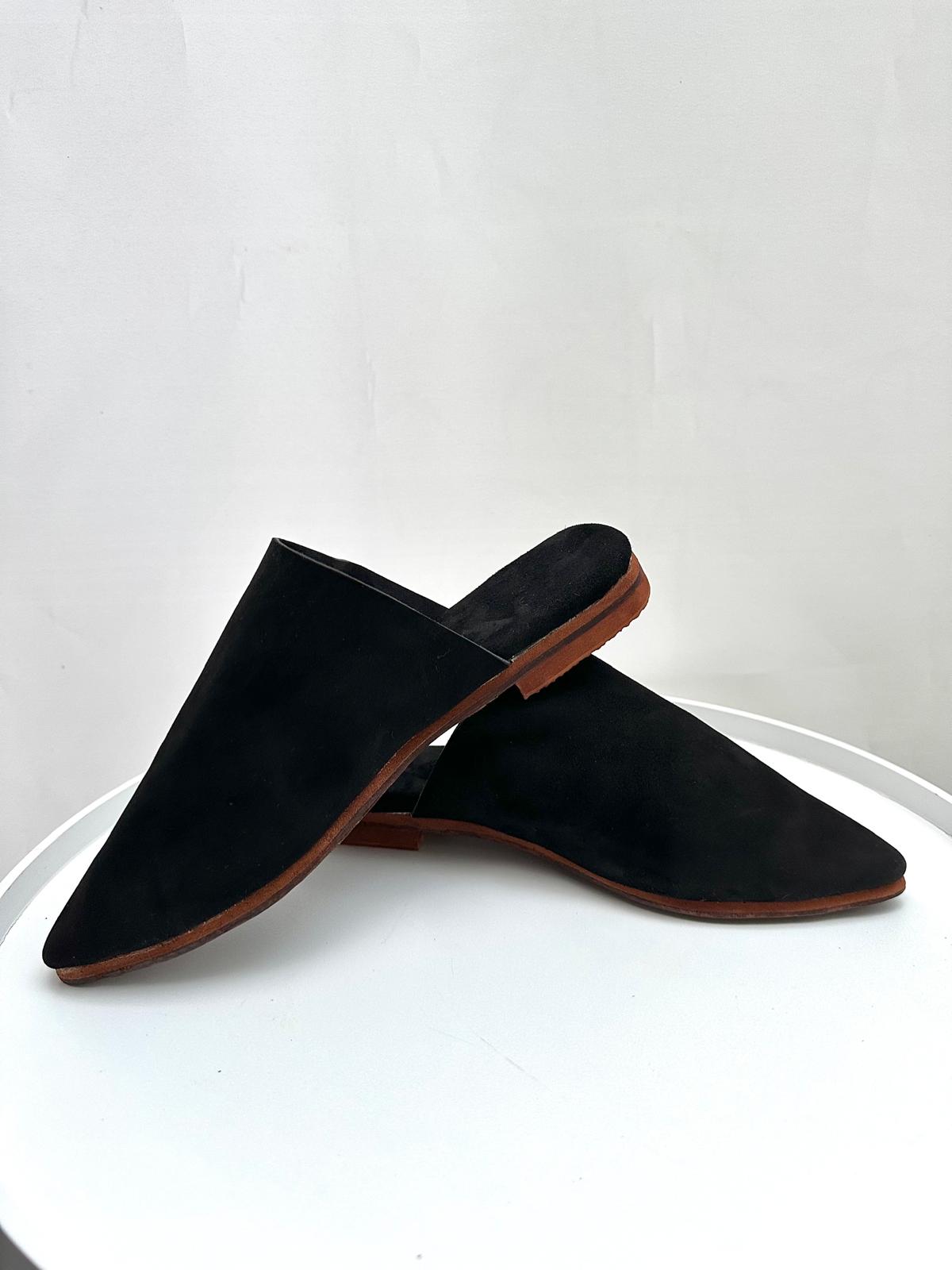 Classic black leather shoes with a sleek and polished finish.