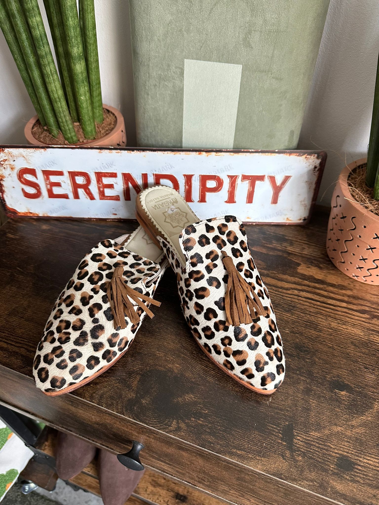 White Leopard Tassel Loafers - Image 2